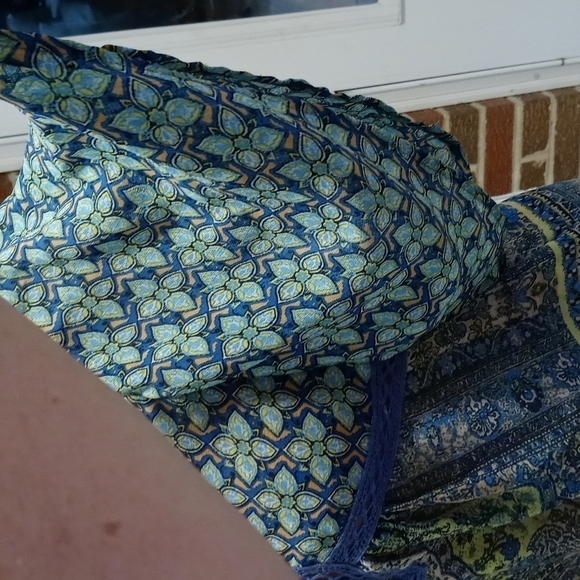 Olive Hill small Bohemian boho hippie blouse sheer - Picture 4 of 9